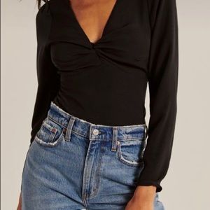 Abercrombie long sleeve blouse black new with tags size S